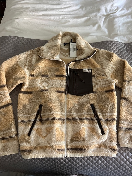 Polo Ralph Lauren Jackets & Blazers - Polo by Ralph Lauren Brown Leather-Trim Sherpa Jacket
